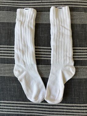 TNA White Ribbed Athletic High Socks - Pair